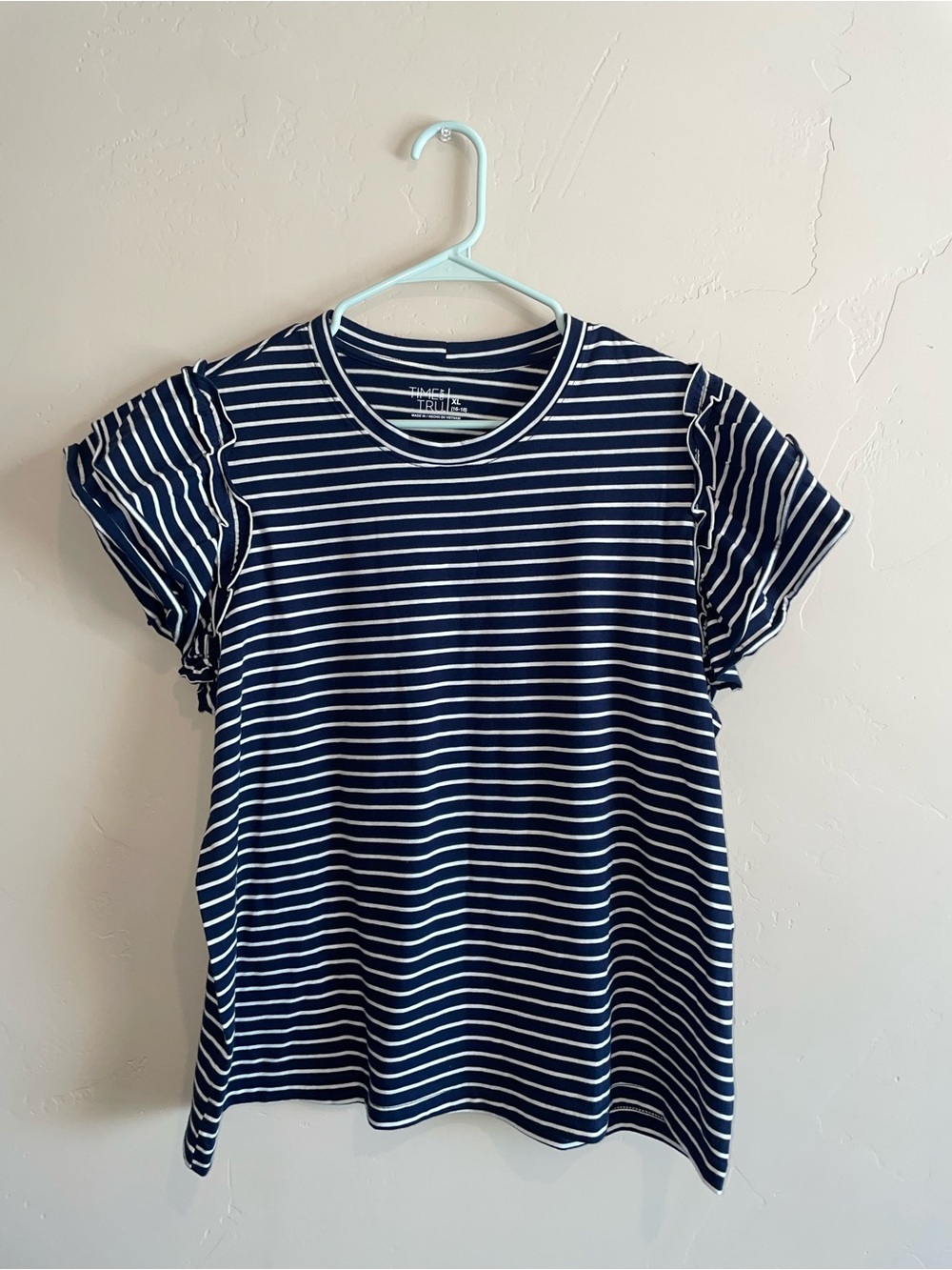 Navy & White Striped Short Sleeve Tee
